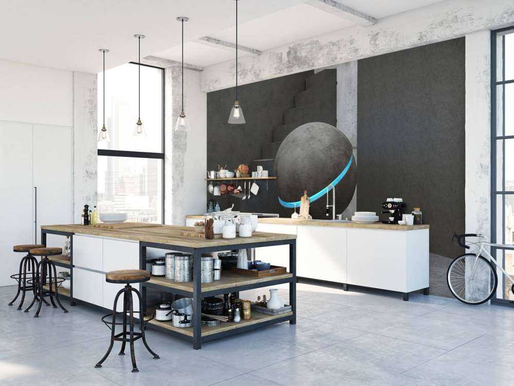 Escalier avec boule flottante 3D