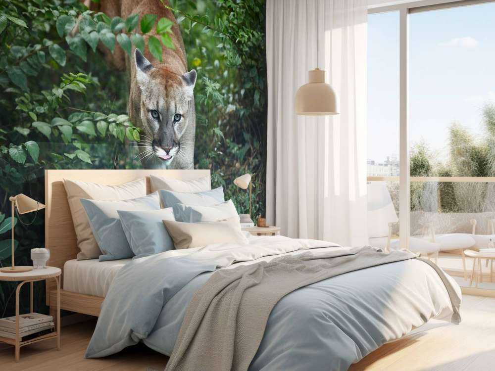 Lion des montagnes qui se faufile