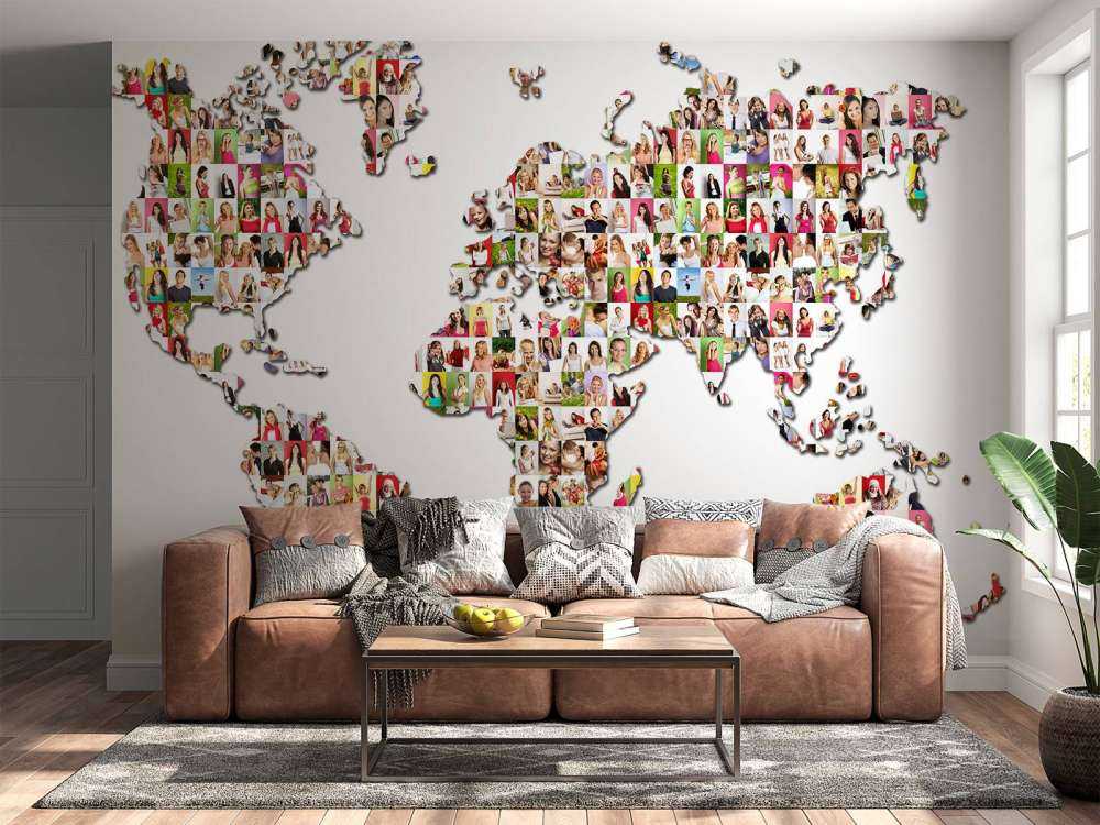 Carte du monde formée à partir de photos
