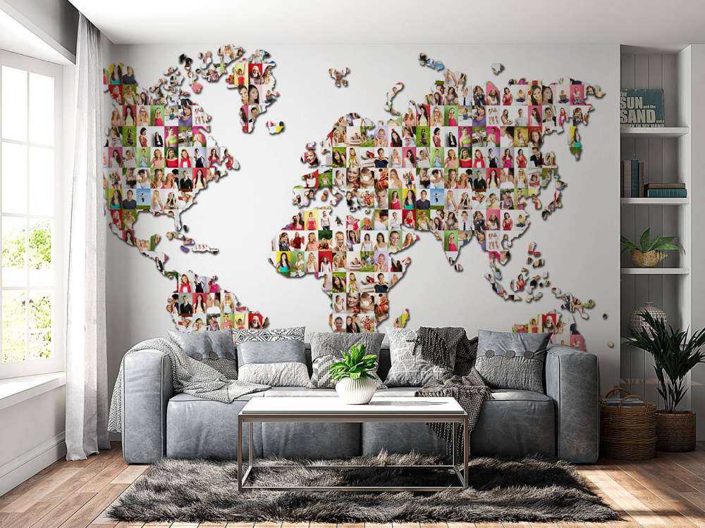 Carte du monde formée à partir de photos