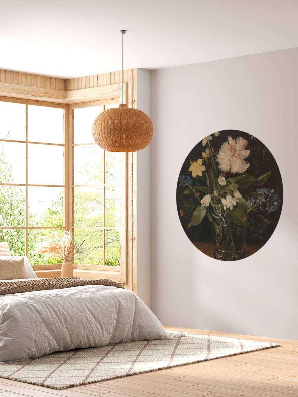 Nature morte aux fleurs dans un verre