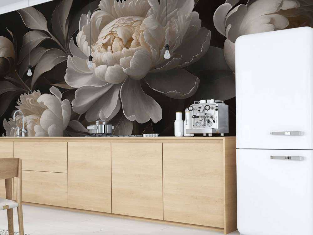 Pivoines sombres au clair de lune