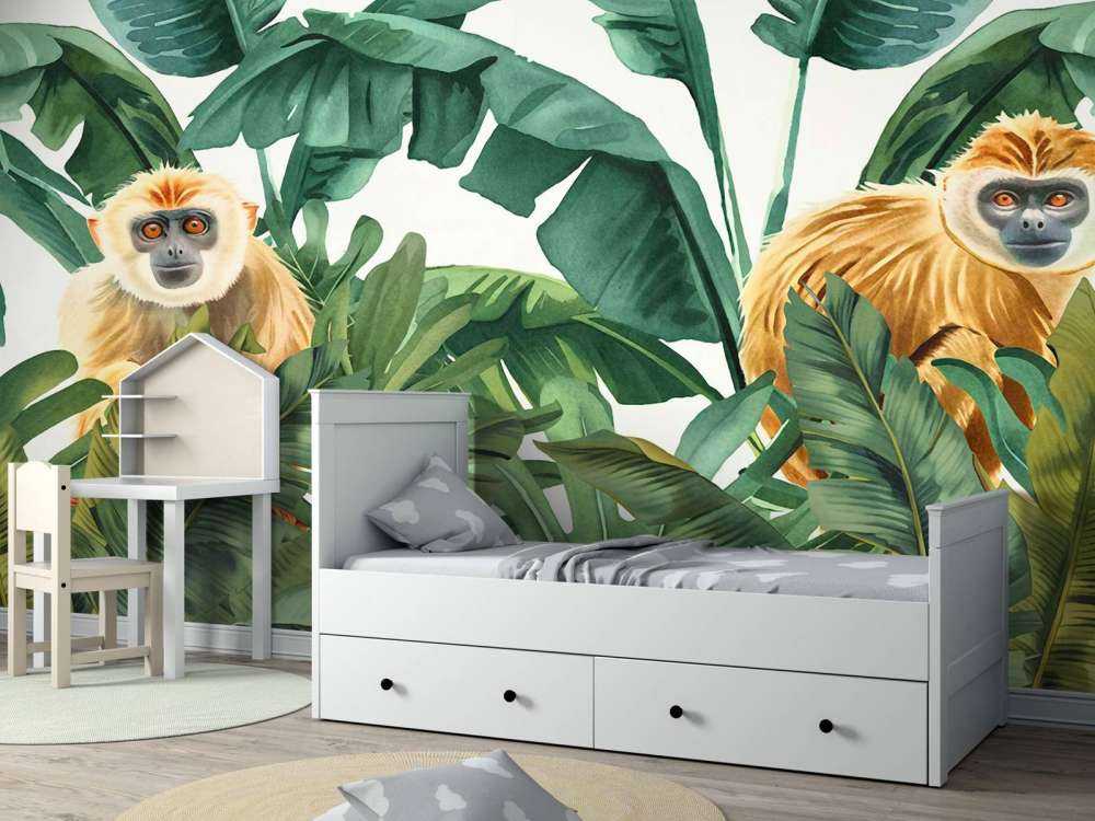 Aventures de singes dans la jungle tropicale.