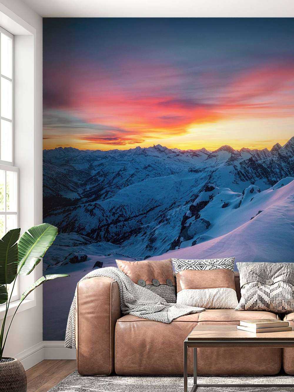 Pics enneigés à l'aube.