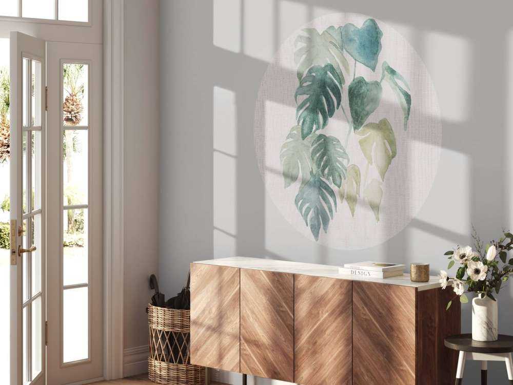 Feuilles d'aquarelle dans des tons tropicaux