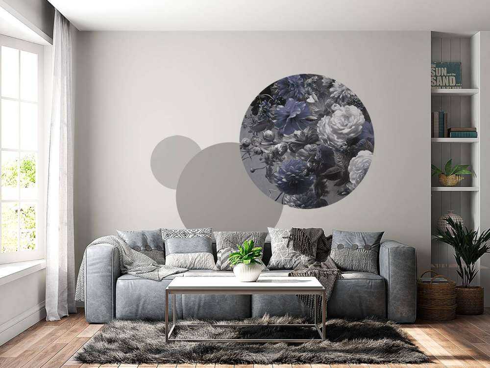 Grand bouquet avec des coquelicots bleus