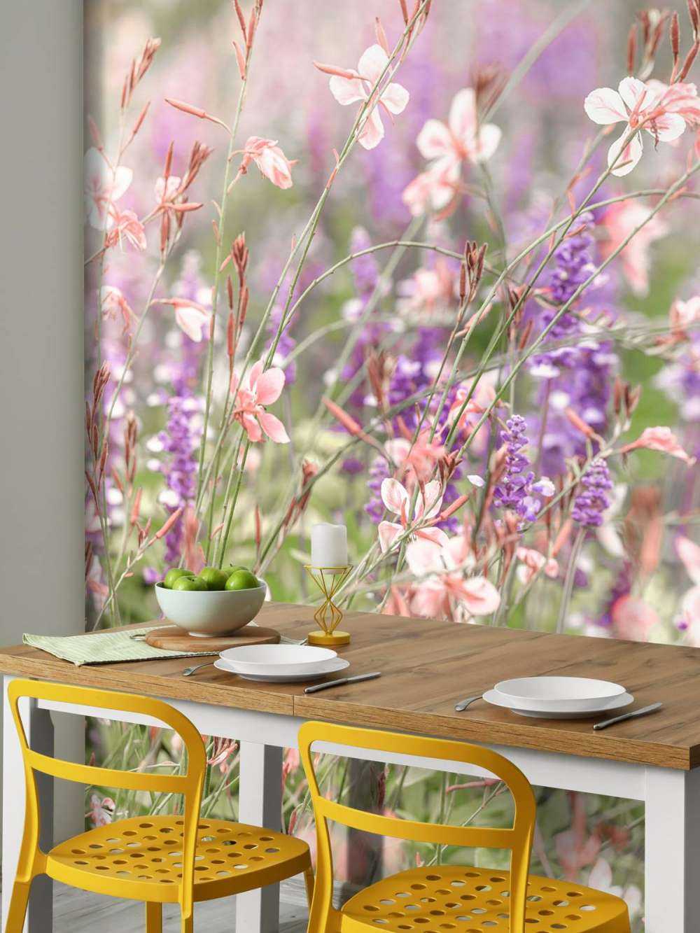 Fleurs sauvages aux teintes pastel douces