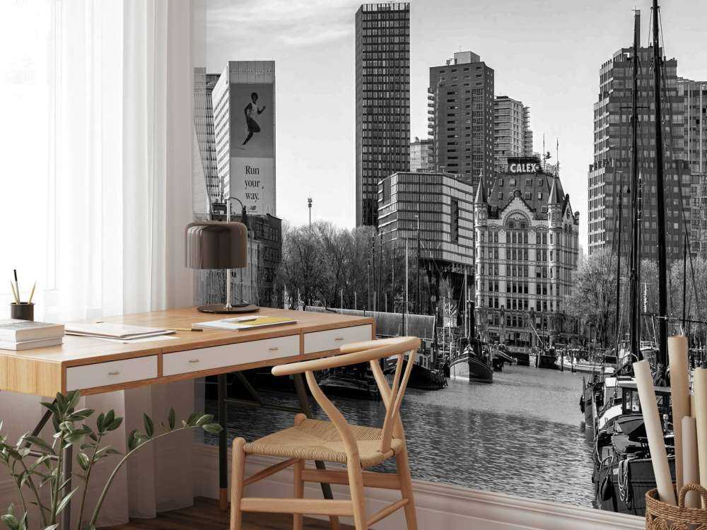 Vieux Port et Maison Blanche en Monochrome