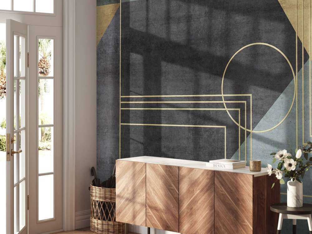 Lignes dorées en vert de mer