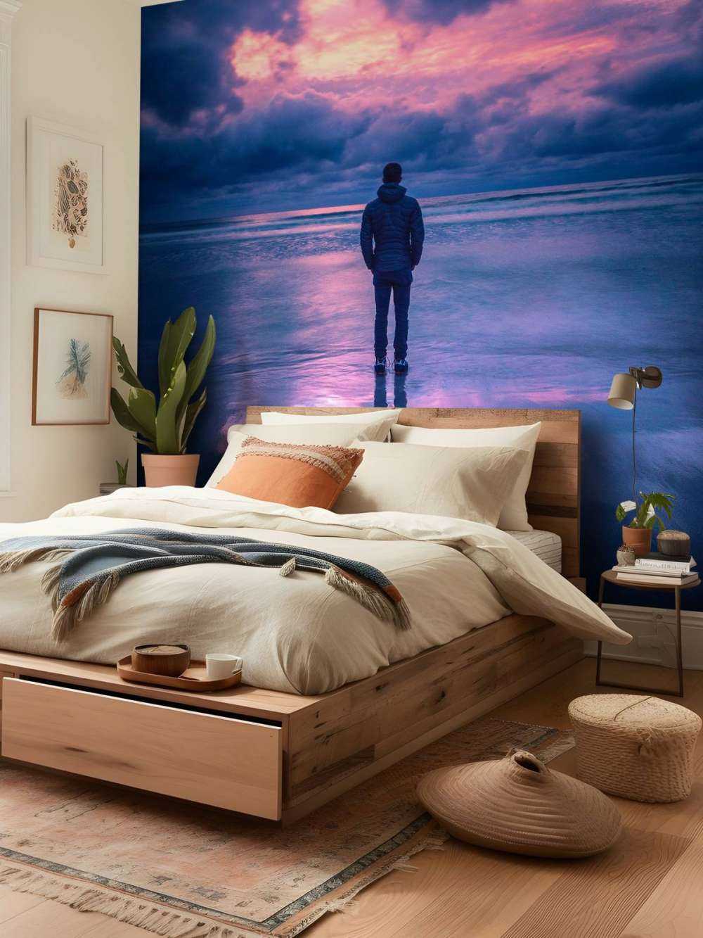 Crépuscule pourpre sur une côte silencieuse