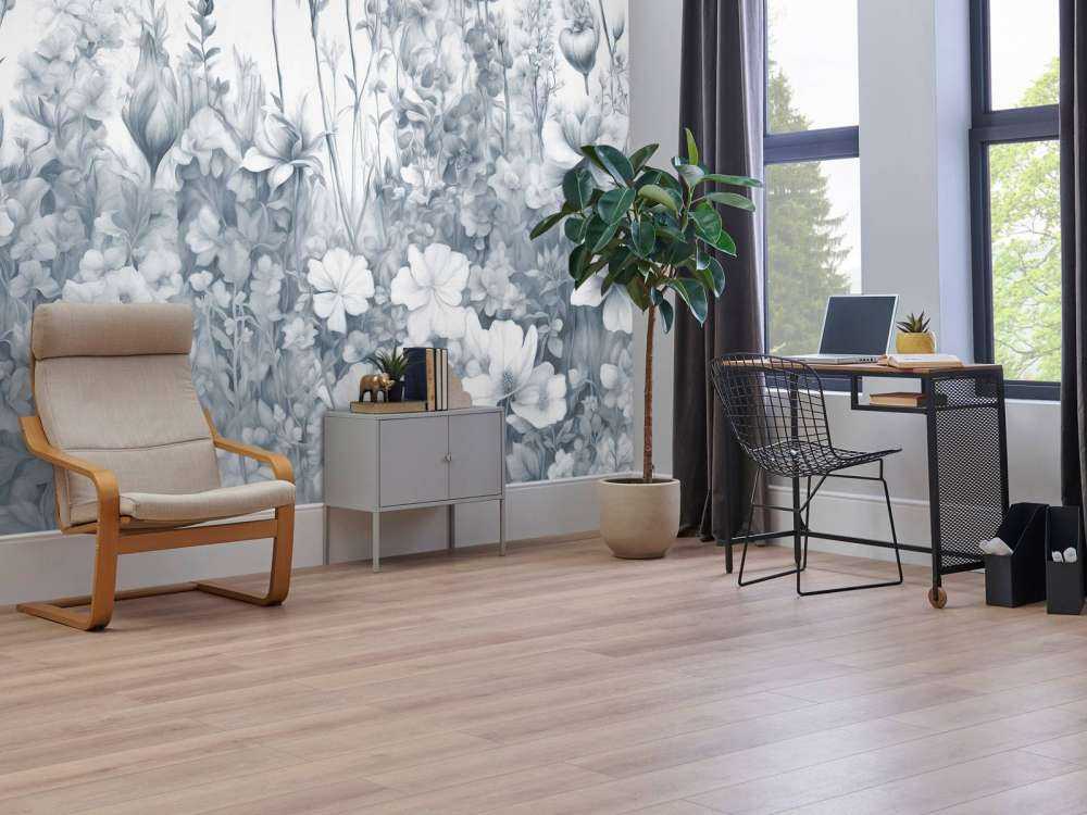 Fleurs de mon âme sans couture - bleu