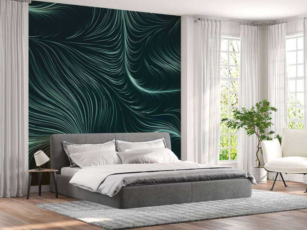 Lignes lumineuses vert canard