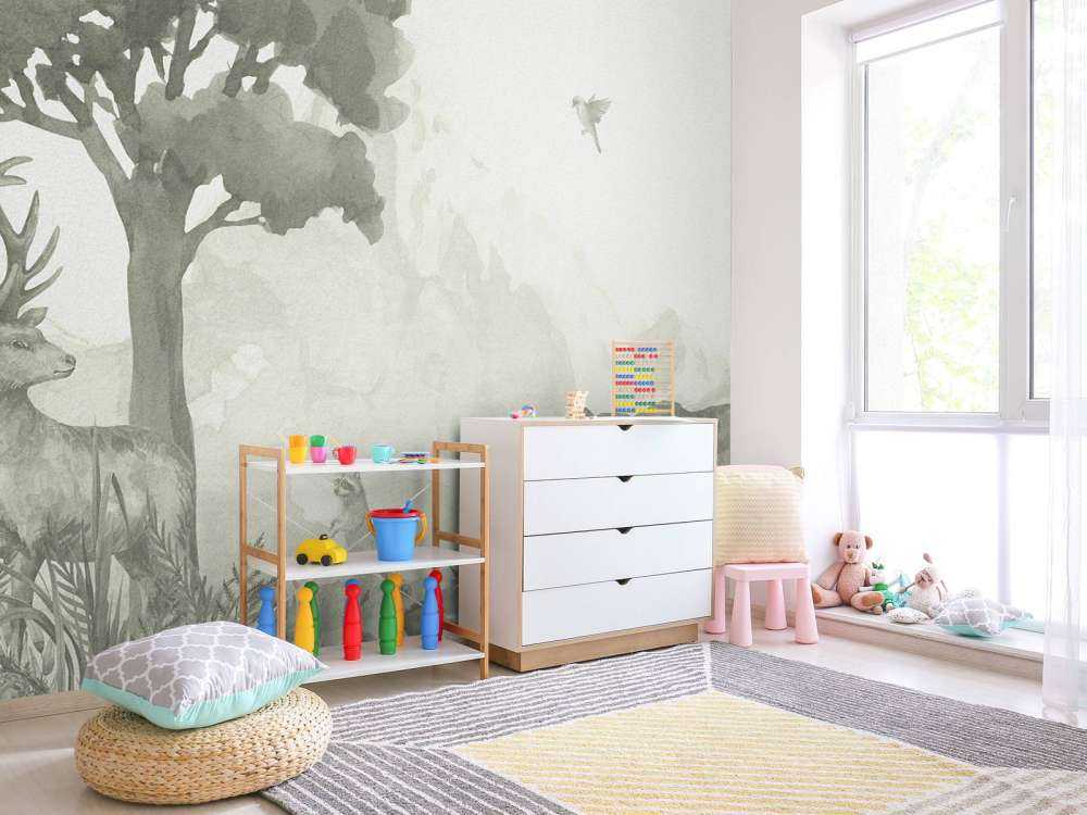 Animaux de la forêt en vert d'eau