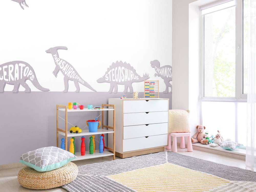 Dinosaures avec texte en rose