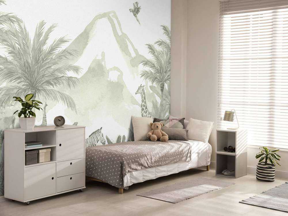 Animaux de la jungle en vert d'eau