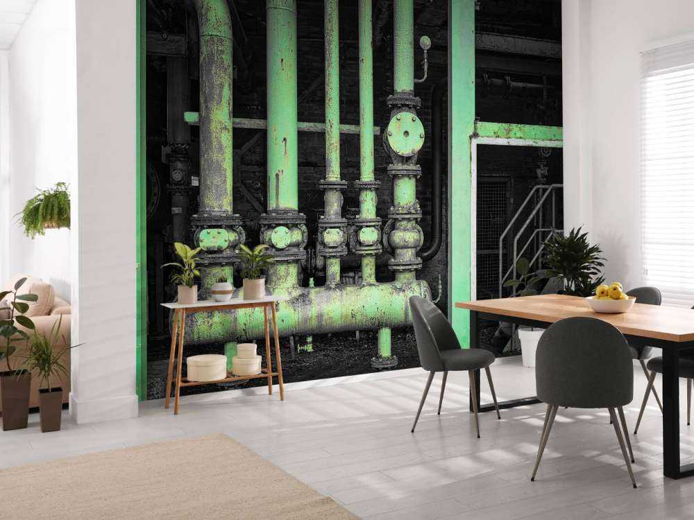 Vieux tubes de couleur verte