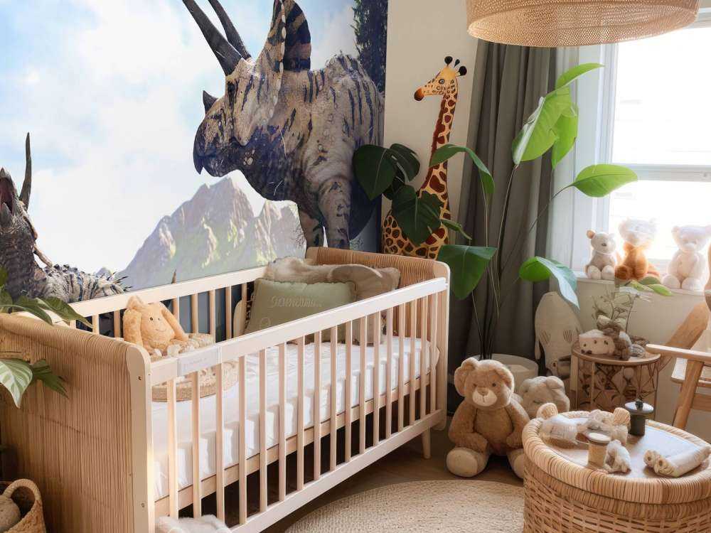 Dinosaures se promenant dans la campagne