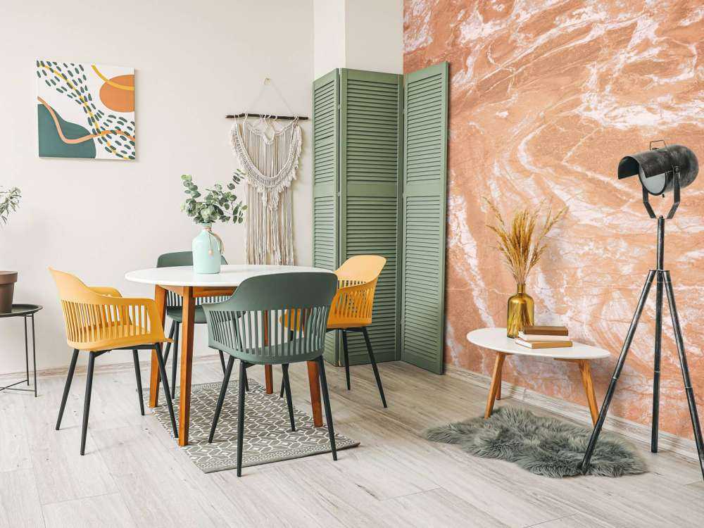 Marbre terracotta avec balayages