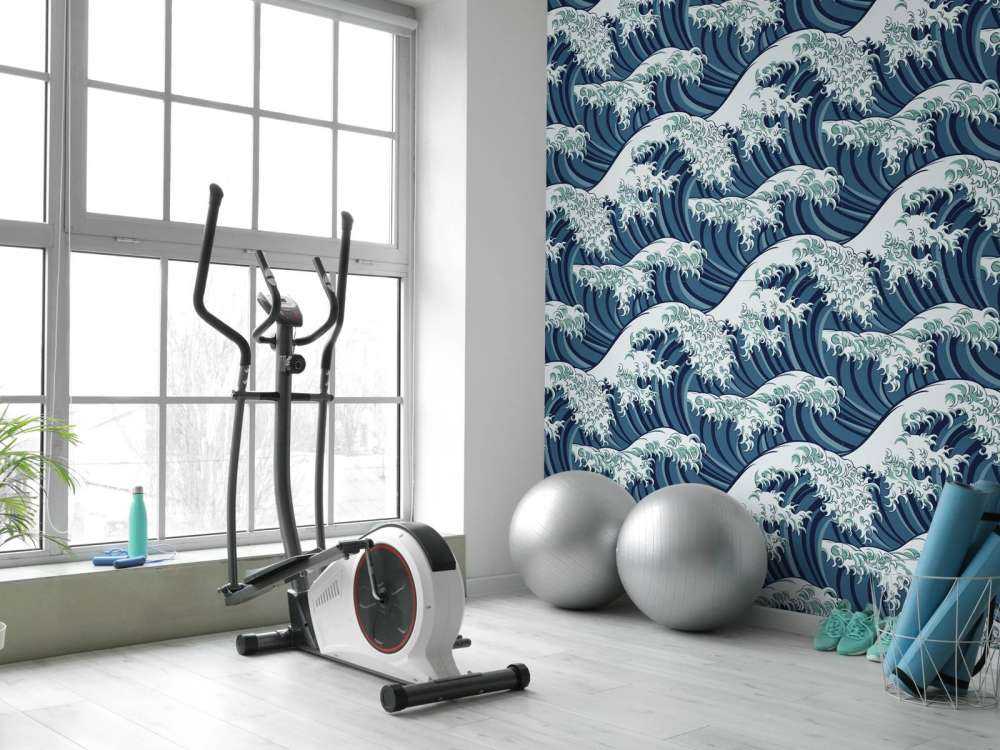 Vagues bleues et sauvages