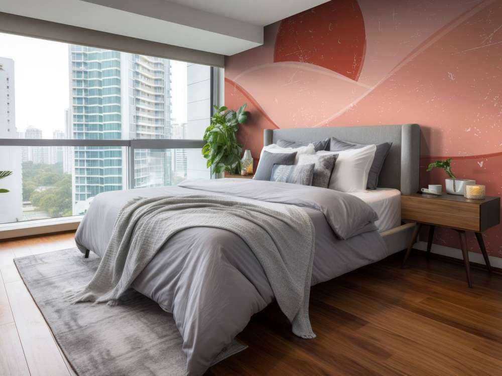 Vagues rouges devant le soleil