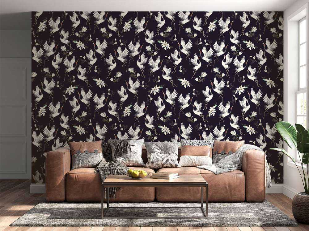 Motif de grue en vol