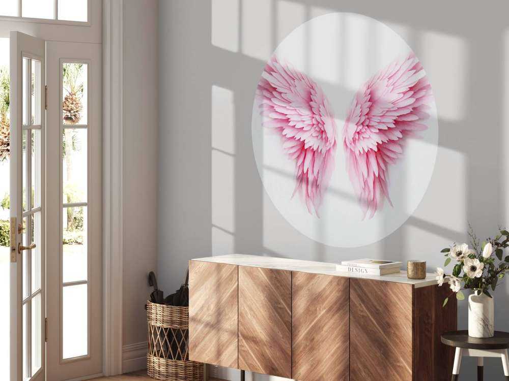 Pink watercolor guardian angel wings