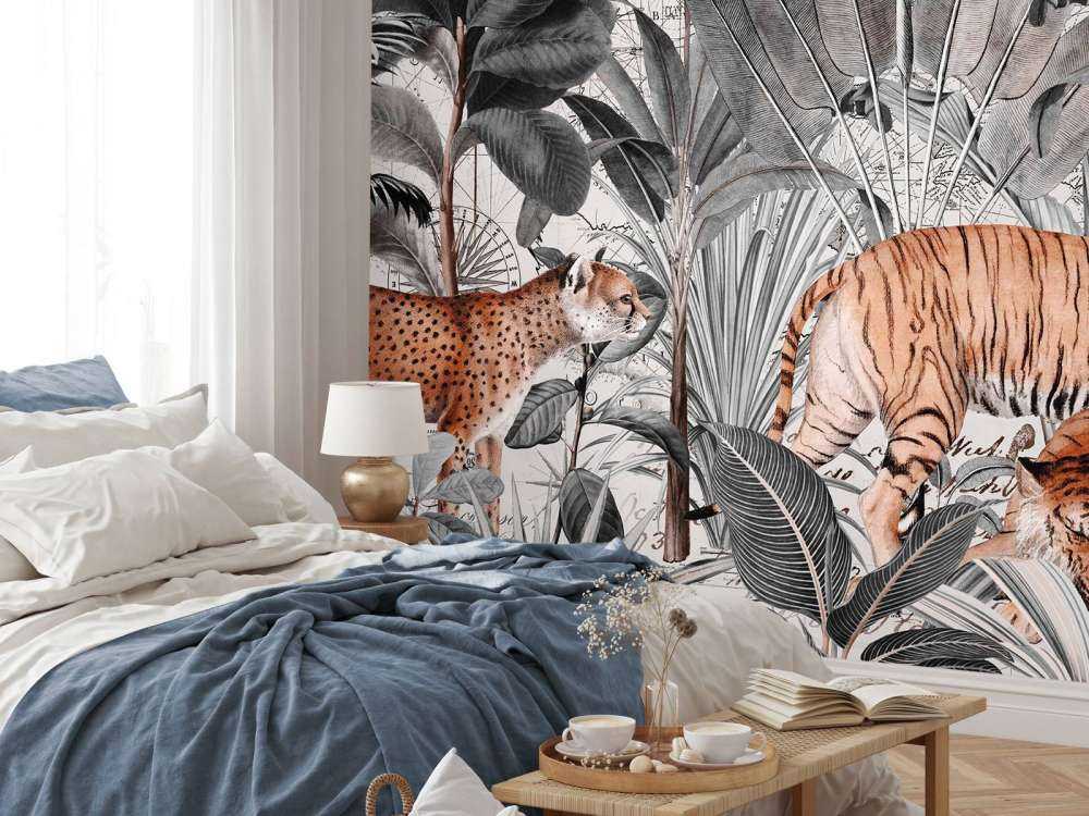 Vintage tiger jungle