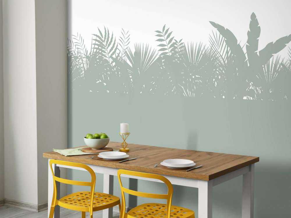 Silhouettes feuilles de palmier, vert clair