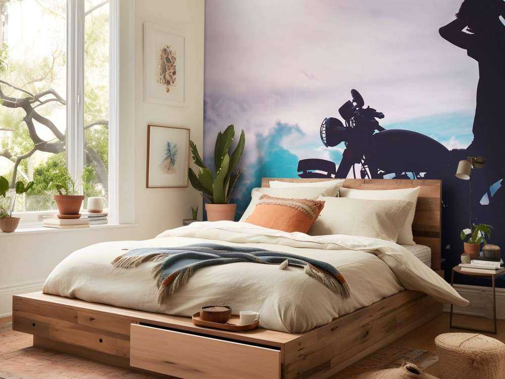 Motocycliste silhouette