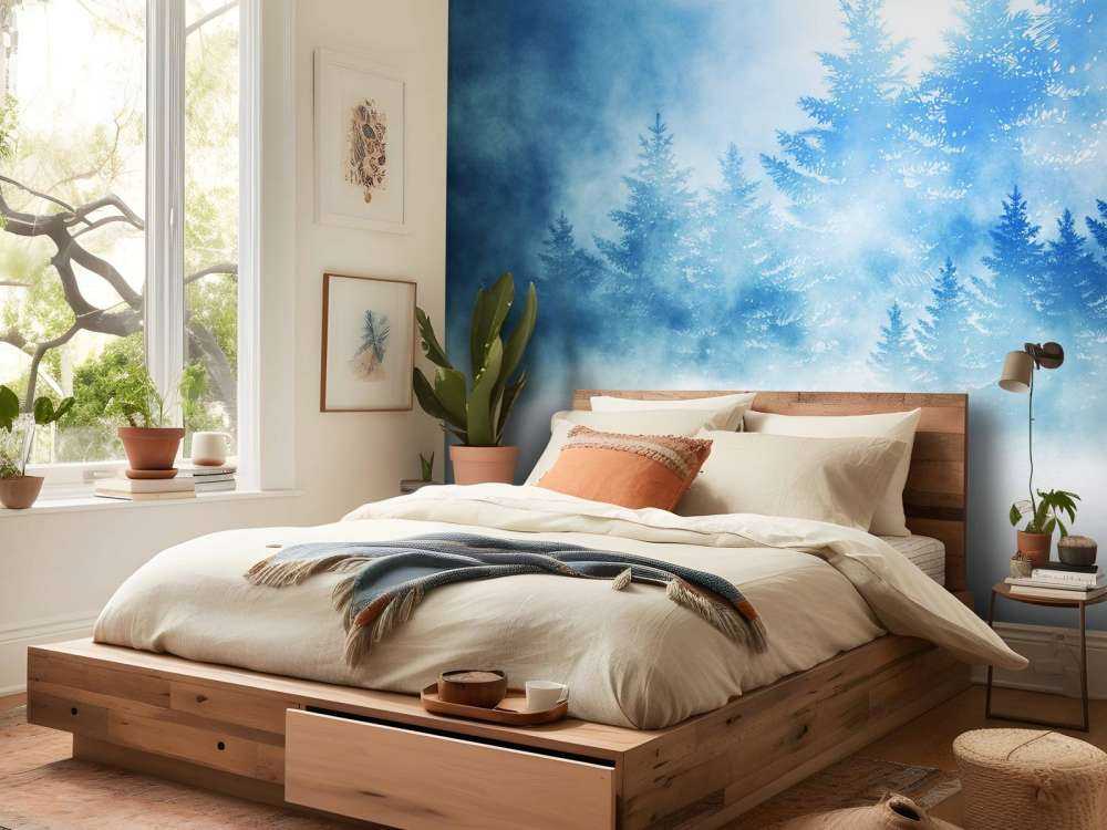 Une forêt sombre et enneigée