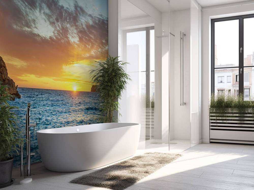 Coucher de soleil sur une île