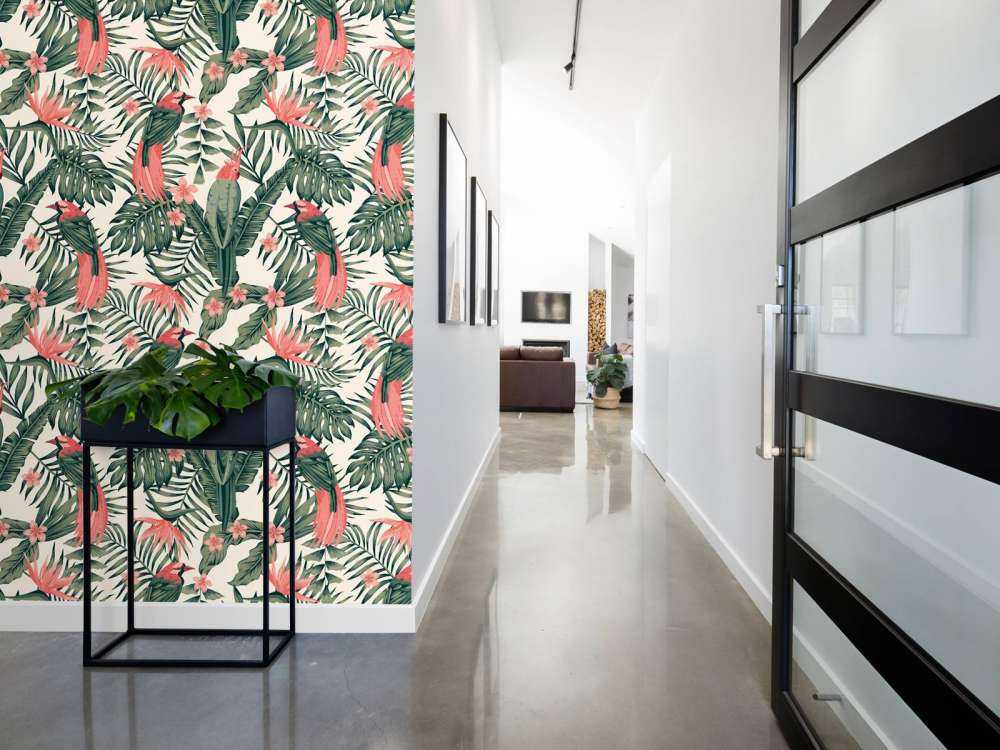 Plantes, fleurs et oiseaux tropicaux