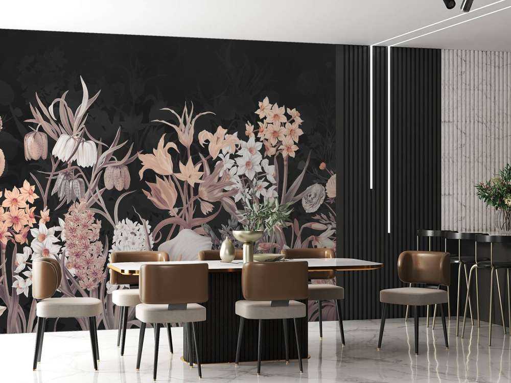 Fleurs de printemps - Sepia vintage