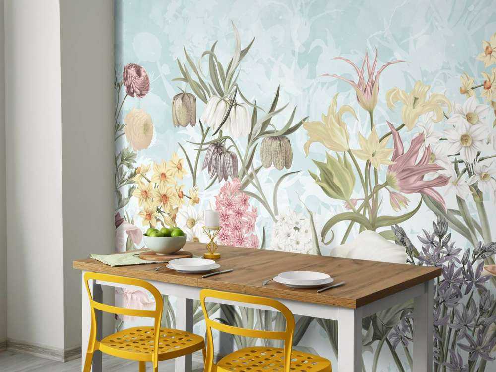 Fleurs de printemps - Aqua brumeux