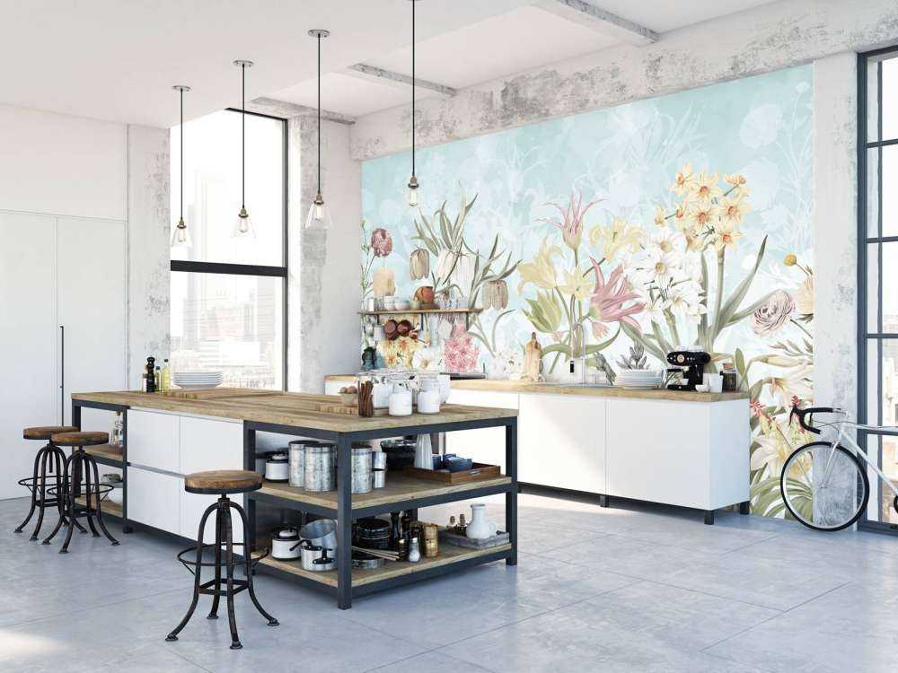 Fleurs de printemps - Aqua brumeux