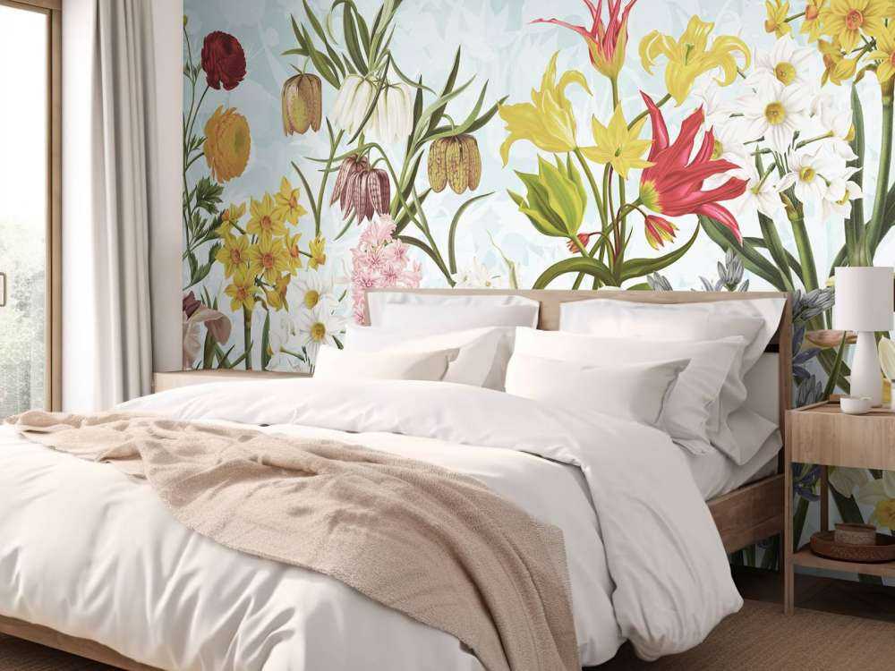 Fleurs de printemps - Douce brise aqua