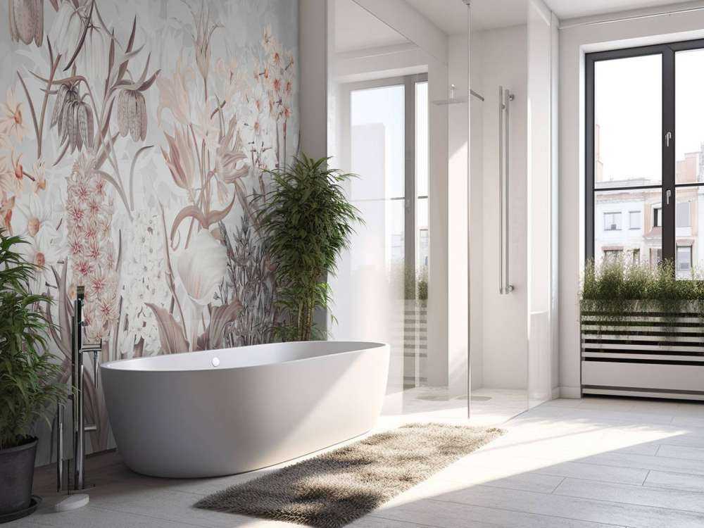 Fleurs de printemps - Gris éthéré