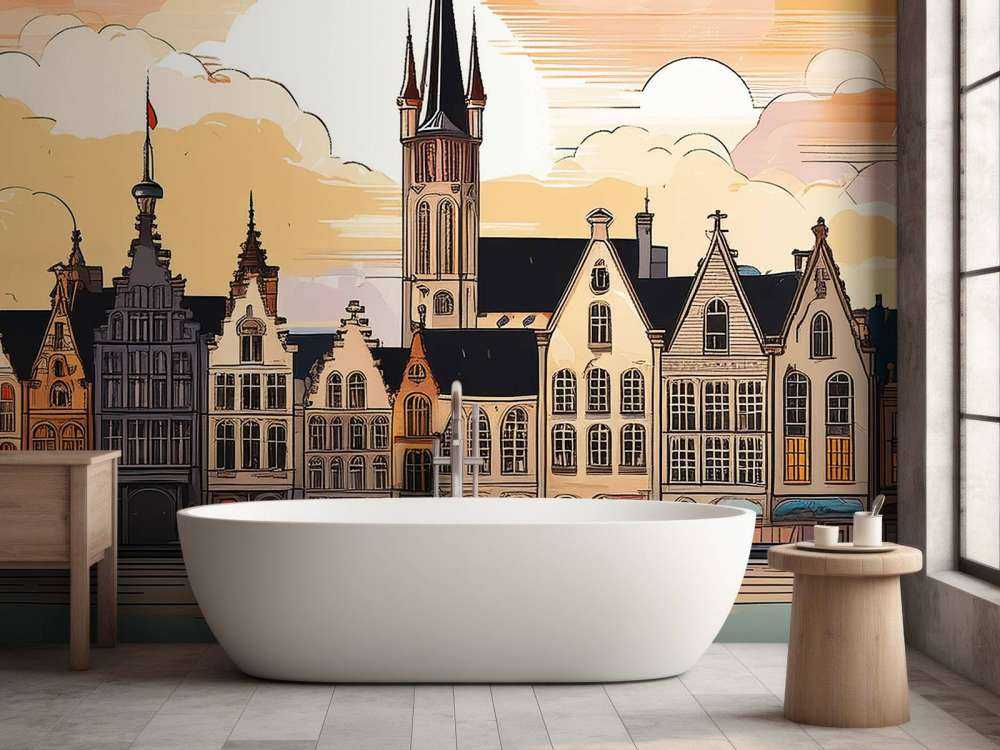 Illustration vintage de Gand