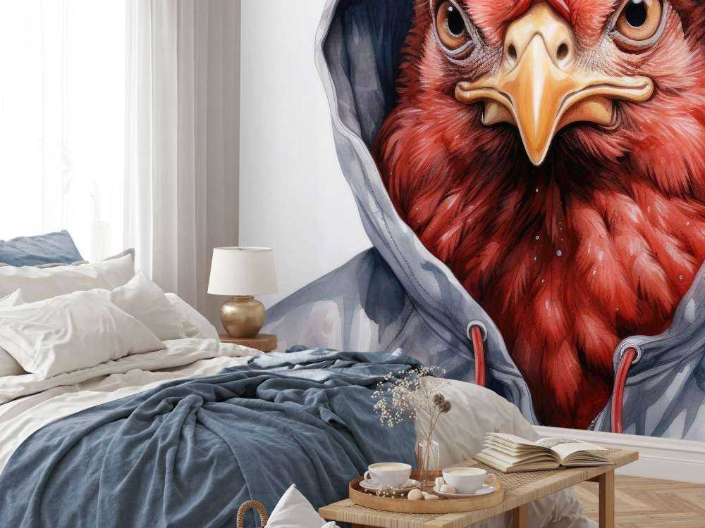 Poulet de dessin animé à l'aquarelle en sweat à capuche