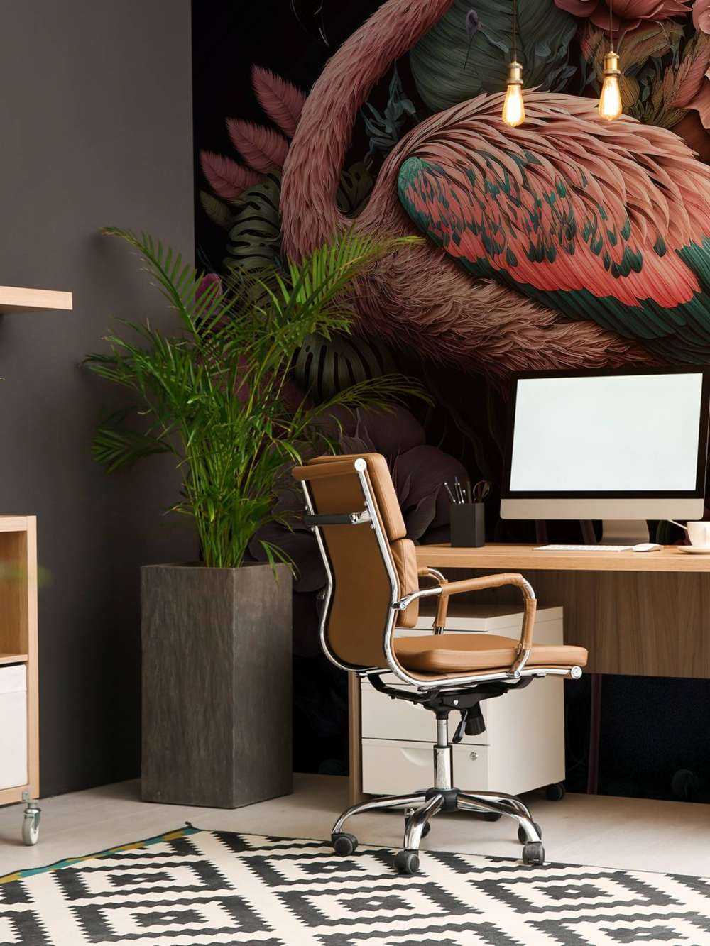 Nuit de Splendeur Florale Flamant