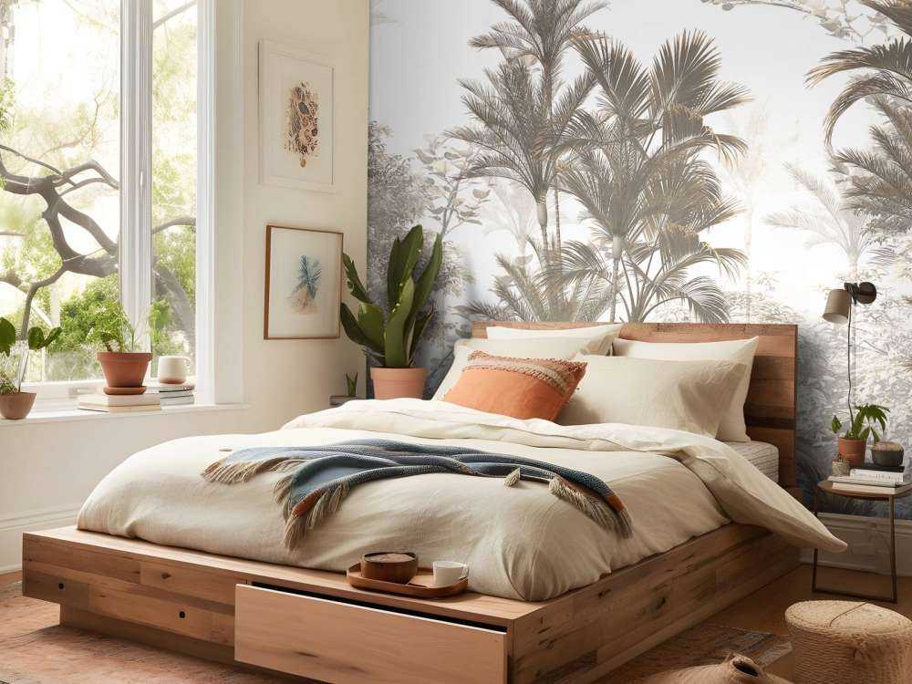 Lumière Solaire à travers les Palmiers