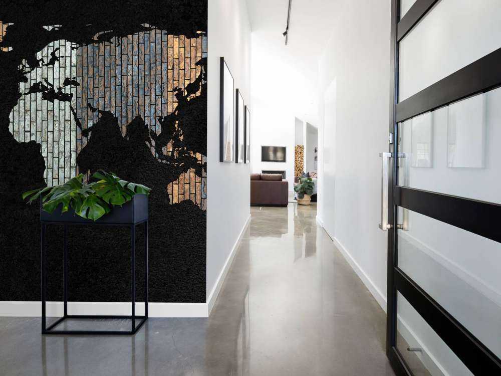 Carte du monde avec briques verticales