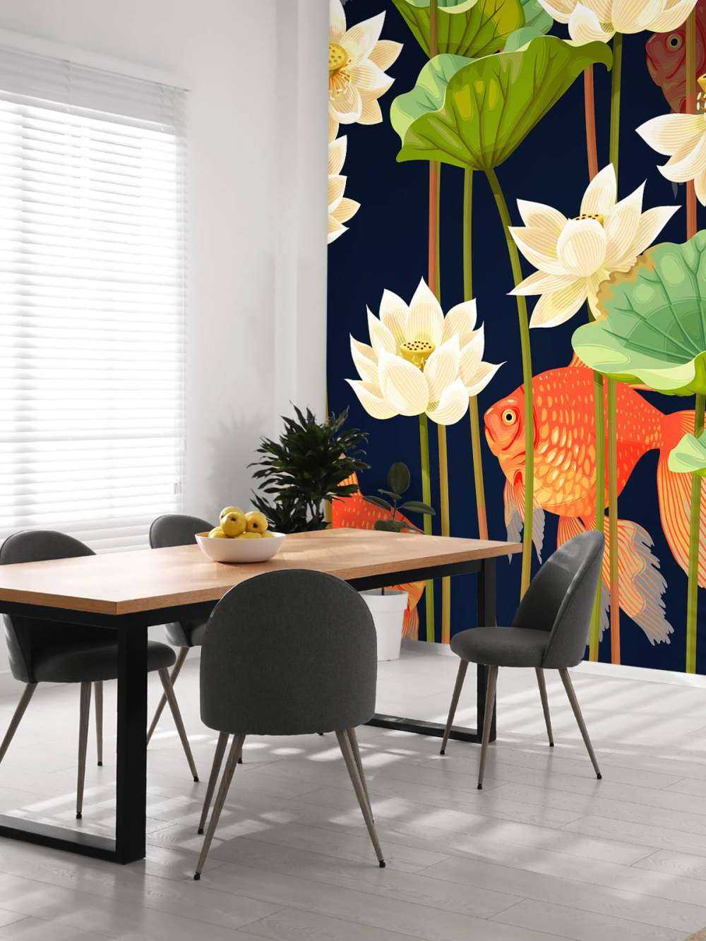 Lotus et poissons