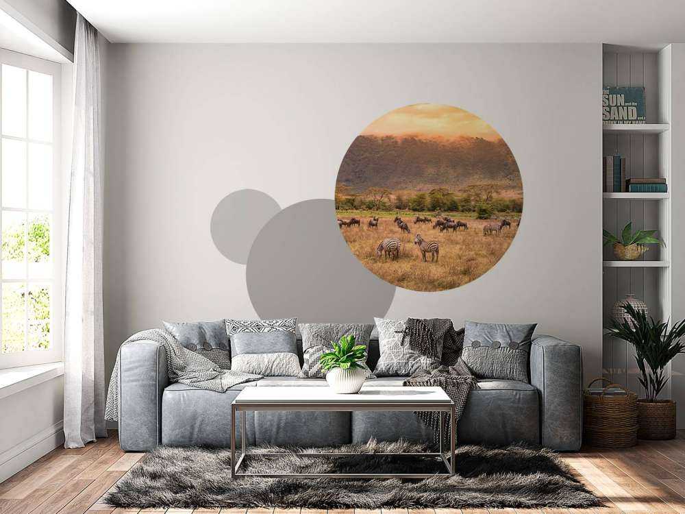 Paysage de savane avec des zèbres