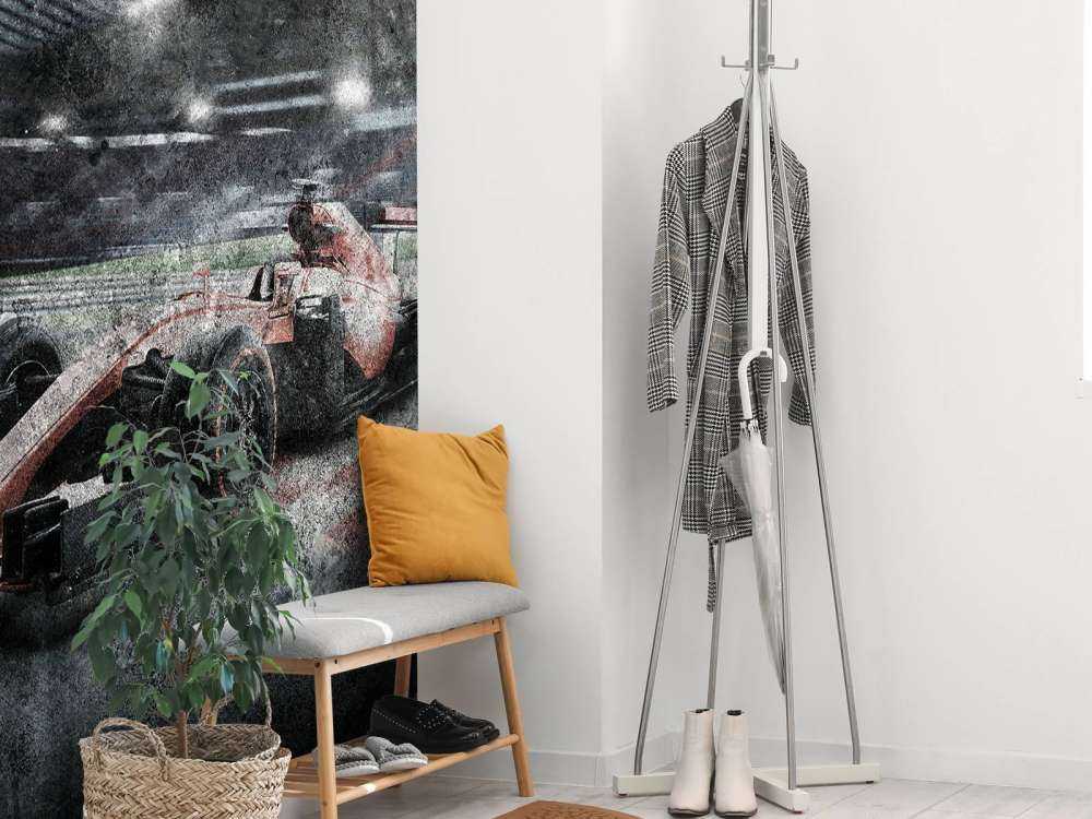 Voiture de course dans un stade