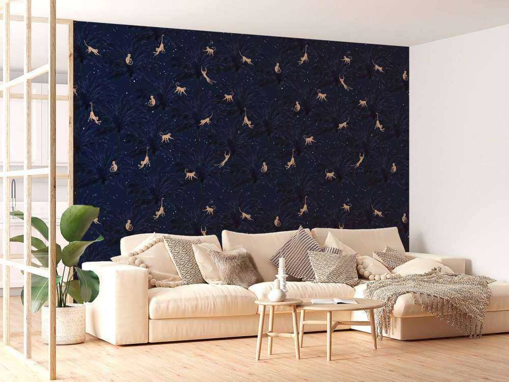 Singes tropicaux - bleu