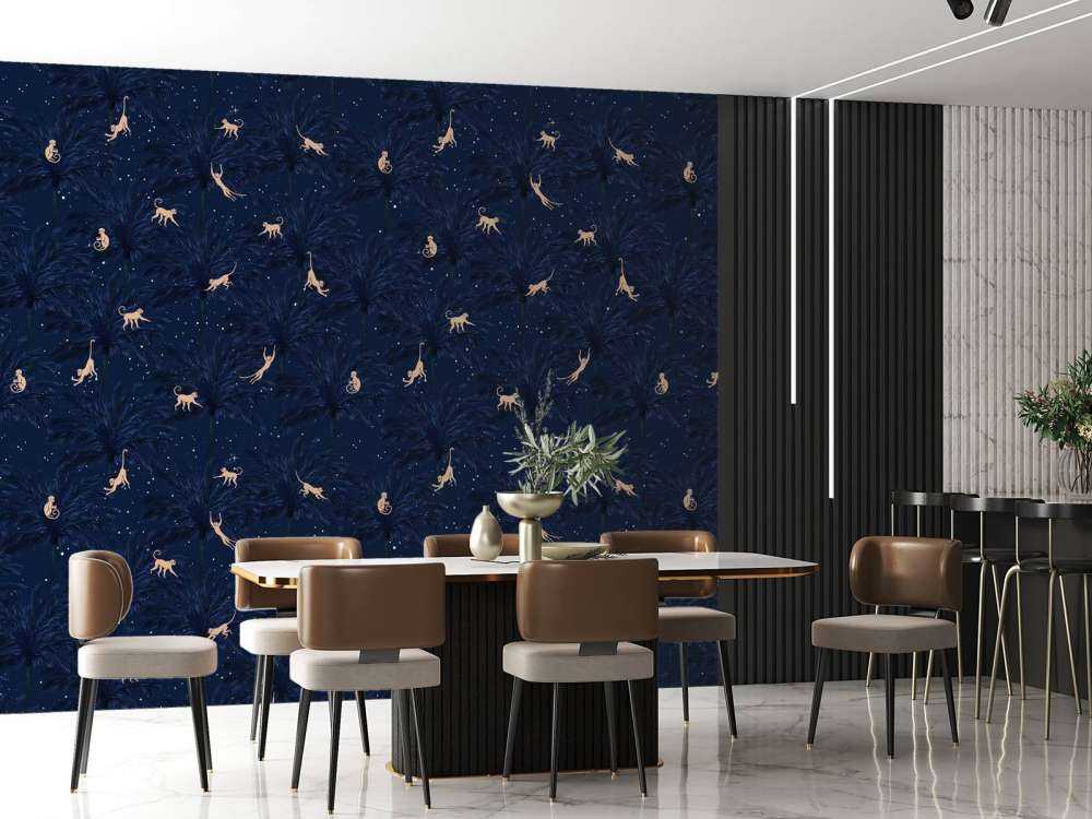 Singes tropicaux - bleu