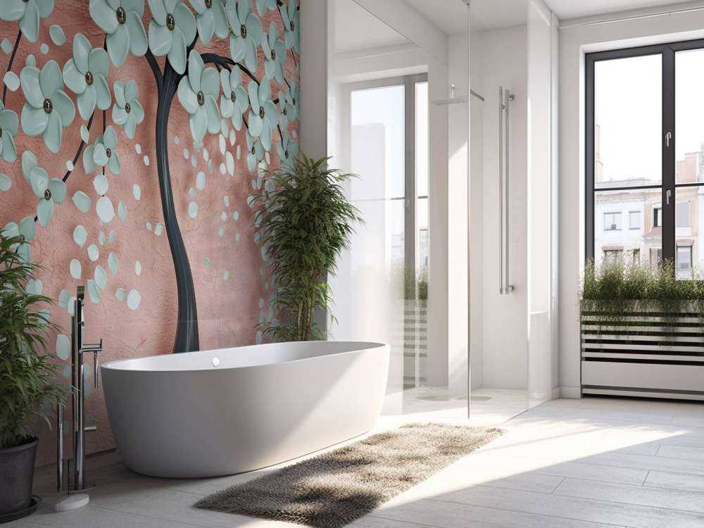 Arbre fantaisie noir avec des fleurs de menthe