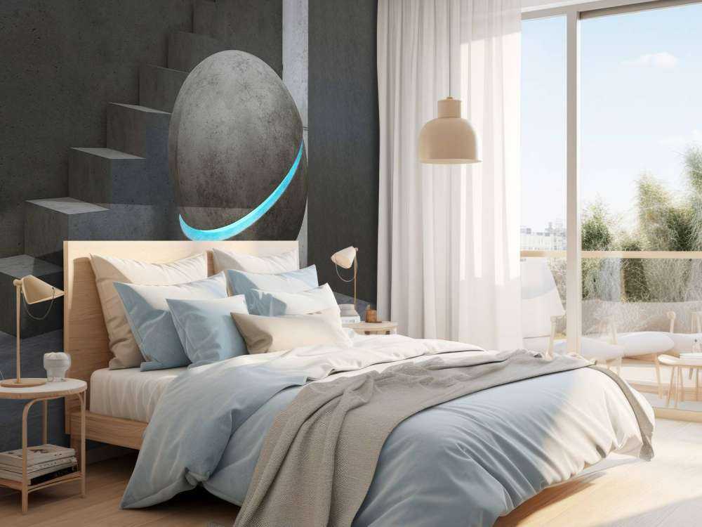 Escalier avec boule flottante 3D