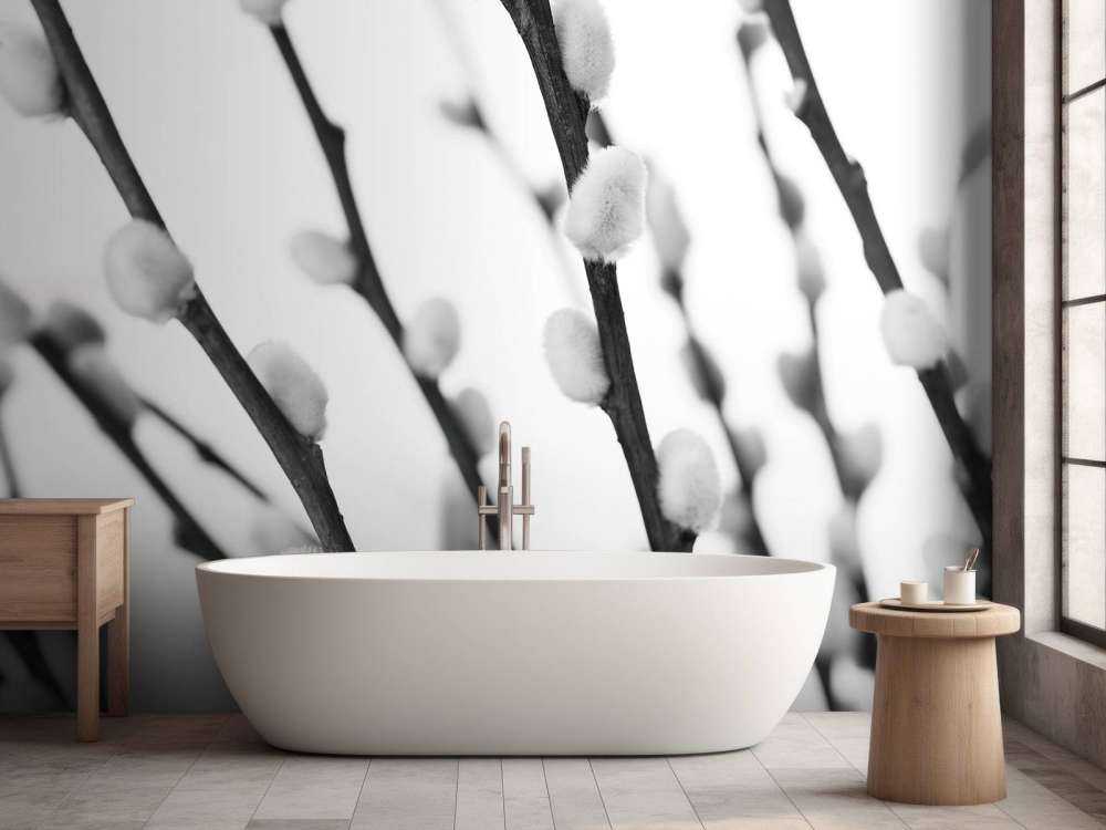 Saule de la forêt en noir et blanc